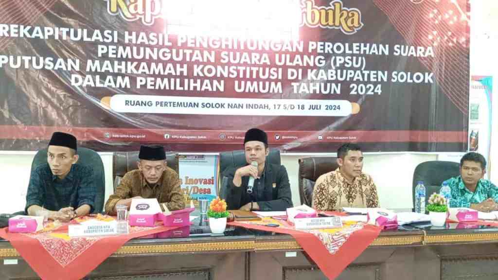 KPU Kabupaten Solok Tuntaskan Rekapitulasi Perolehan Suara PSU DPD RI, Cerint Raih Suara&nbsp;Tertinggi