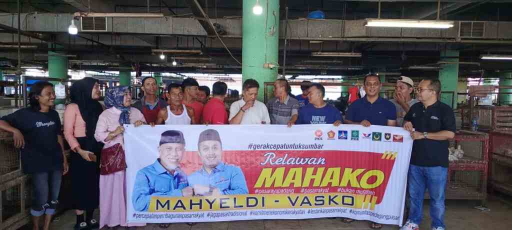 Pedagang Pasar Raya Padang Dukung&nbsp;Mahyeldi-Vasko
